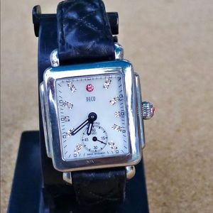 Pre Owned Michele watch with black leather band